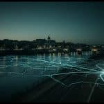 Mapa conceptual del marketing local en Zaragoza con rutas iluminadas — Drums Agency