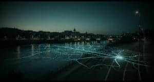 Mapa conceptual del marketing local en Zaragoza con rutas iluminadas — Drums Agency